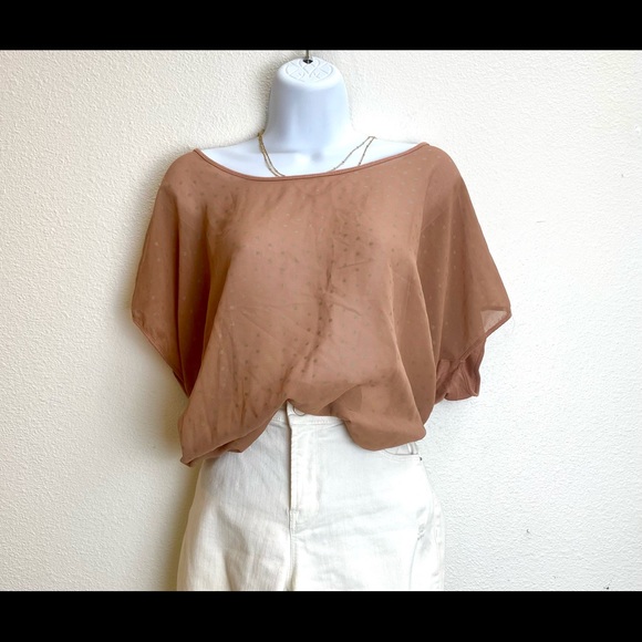 Plus size forever 21 blush terracotta sheer shirt tee - Picture 1 of 3